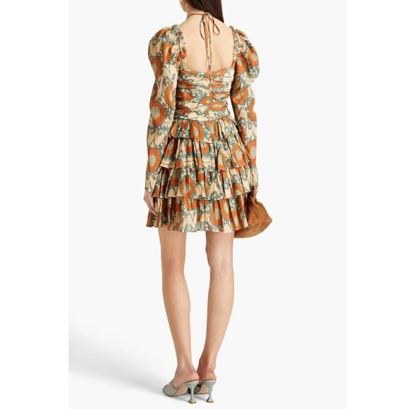 Ulla Johnson Naiya Ruffled Long Sleeve Mini Dress Nimbus Size 0 $595 - Picture 5 of 16